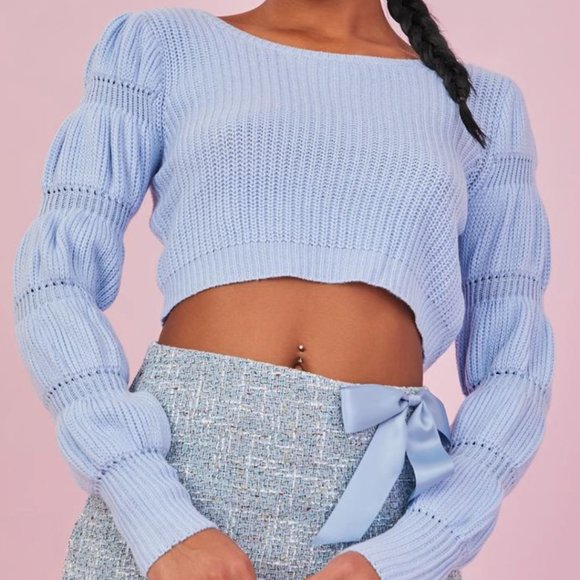 Blue cropped sweater - Picture 1 of 4